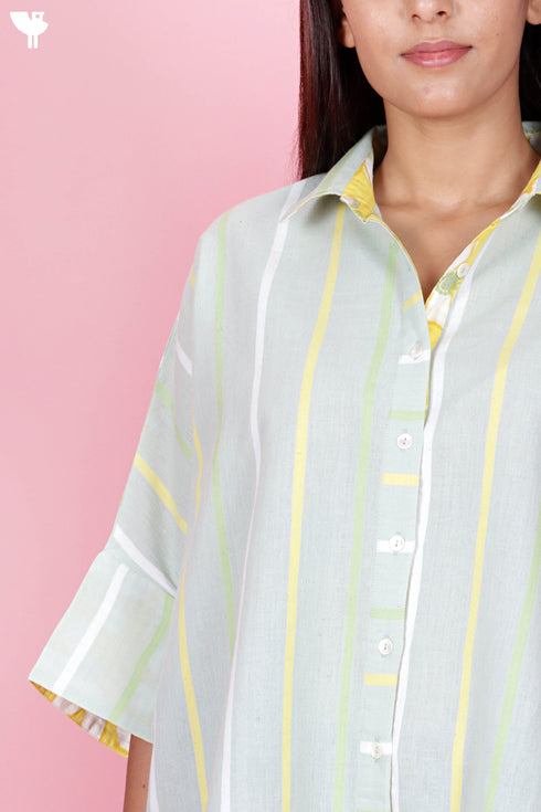 Khaadi Cotton Shirt In Stripes